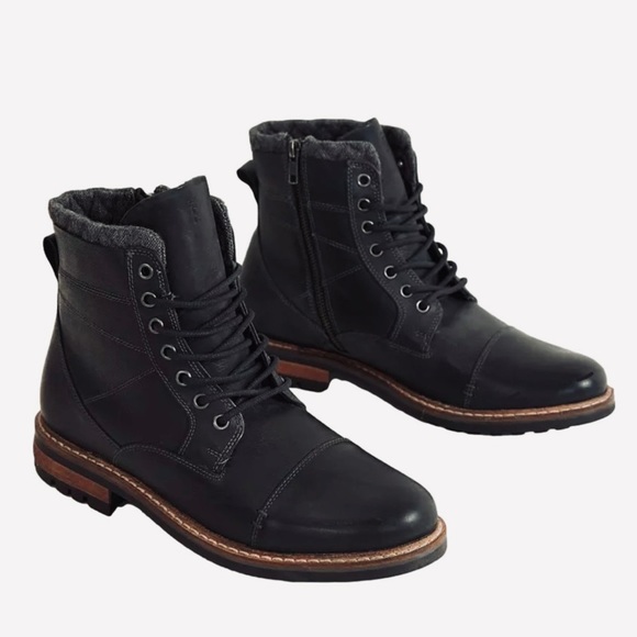 Crevo Other - CREVO Cayden Men's Cap Toe Genuine Leather Black Boot Size 9.5